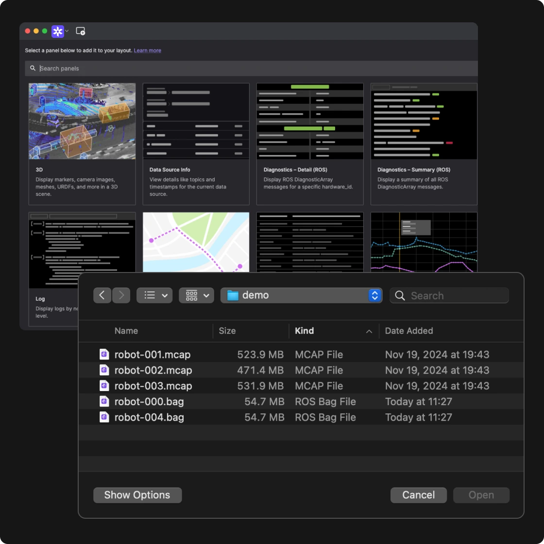 Drag-and-drop simplicity for local files and offline visualization.