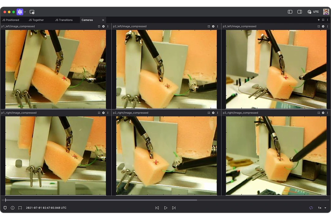 Organizing health robotics data in Foxglove